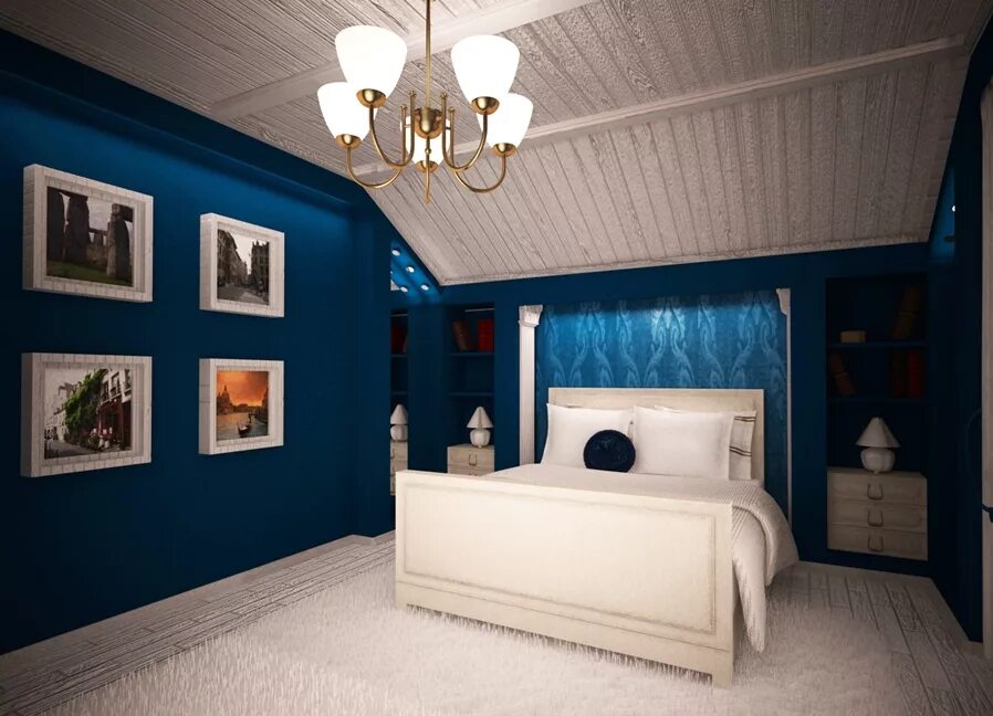 Темный пол голубые стены. Синяя спальня. Темно синяя спальня. Синие стены в спальне. Спальня в синих тонах.