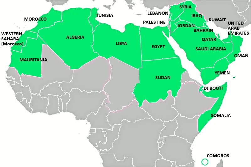 Арабские государства на карте