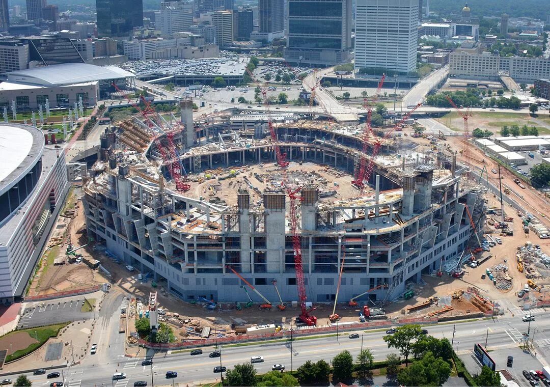 Stadium build. Mercedes Benz Stadium Atlanta. “Мерcедес-Бенц” стадиони. Атланта. Джануб город.