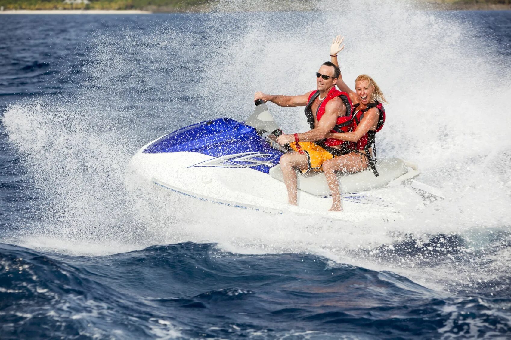 Laura can sail a jet ski