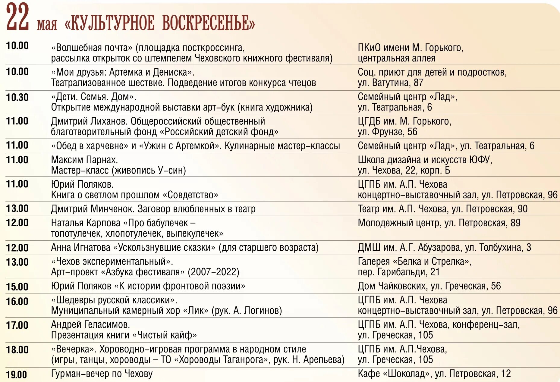 Таганрог театр чехова афиша на декабрь. Международный чеховский книжный фестиваль. книжный фестиваль программа. чеховский фестиваль программа 2025 афиша. программа на 22 мая.