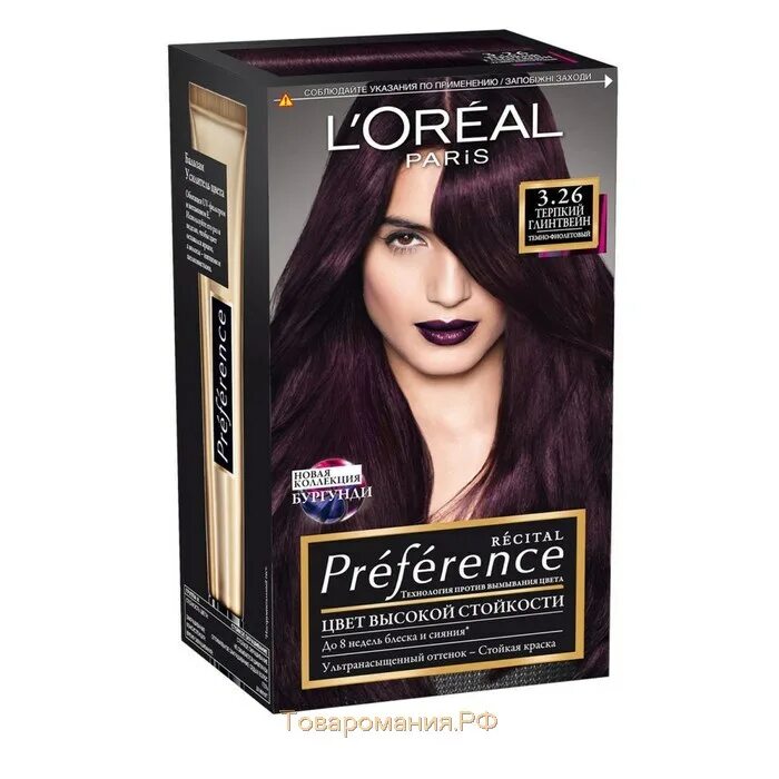 L oreal paris стойкая краска. L&#039;oreal краска дволос preference recital #3.26. краска для волос лореаль преферанс 3.26. лореаль преферанс фиолетовый. l&#039;oreal paris preference стойкая краска для волос 3.26.