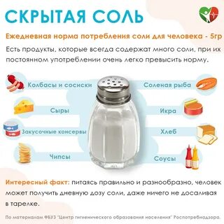 Продукты которые содержат соль