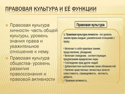 Функцией правовой культуры является