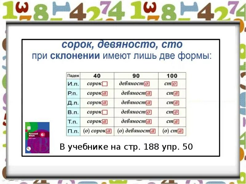 Семьсот шестьдесят просклонять. Числительные склонение по падежам. Склонение числительных сорок девяносто СТО. Склонение числительных памятка. Склонение числительных 6 класс.