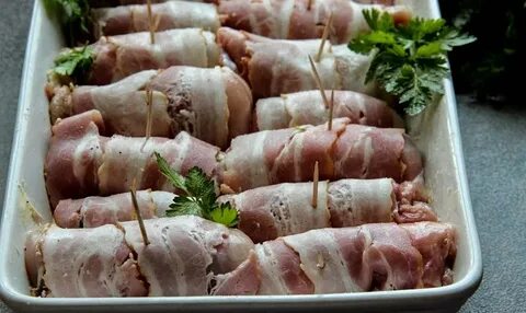 Куриные рулетики в беконе в сливочном соусе