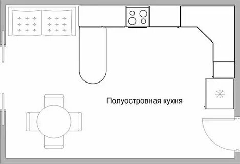 Чертеж кухни сверху