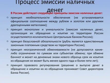 Виды эмиссии денежных средств