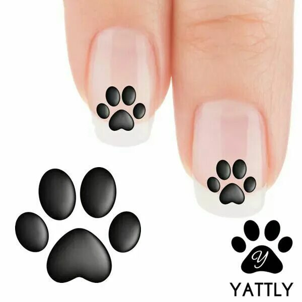 Маникюр дизайн лапка My Heart Paw Print Nail Art Decals (Now! 50% more FREE) Paw print nails, Hallo