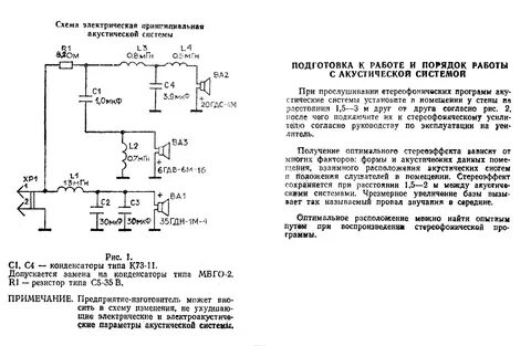 Схема акустической системы