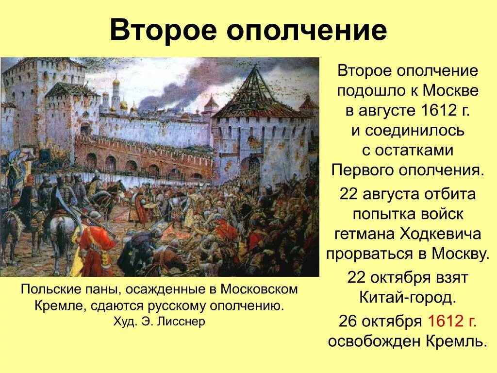 В каком году произошло второе ополчение