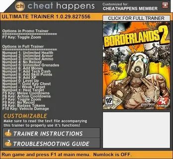 Borderlands трейнер на золотые ключи