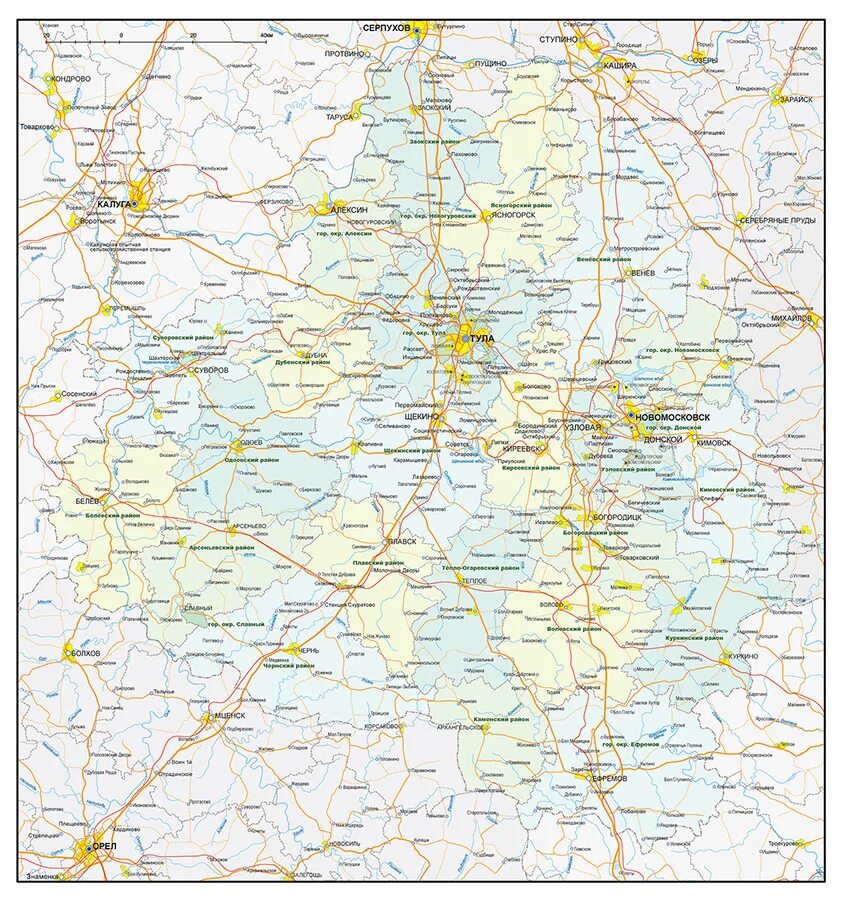 Карта Тульской области подробная. Карта Тульской области с городами и поселками и районами. Карта Тульской области с населенными пунктами. Карты тульских дорог