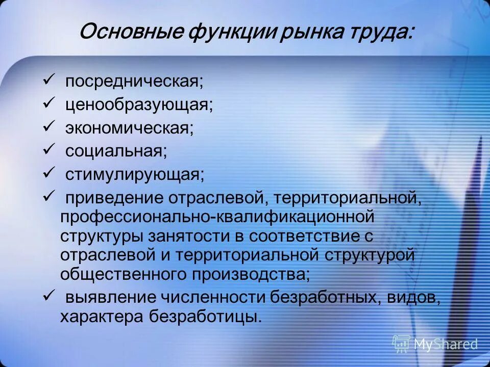 Труд в рыночной экономике. Регулирующая функция рынка труда. основные функции рынка труда. перечислите функции рынка труда. перечислите главные функции рынка труда..