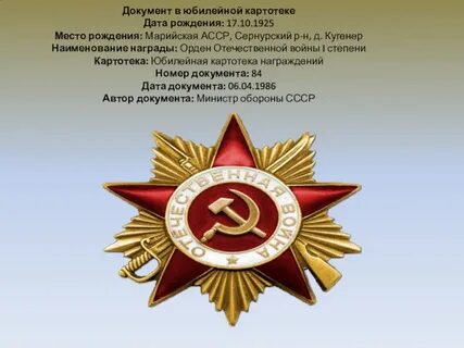 Картотека награждений