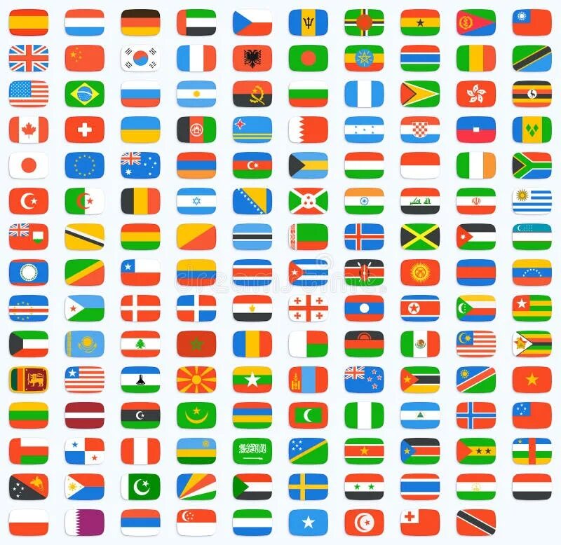 Иконка флаг вектор. Флаги всех стран дизайн круглый.