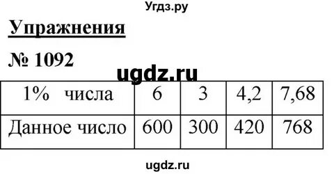 Математика 6 класс мерзляк номер 1092