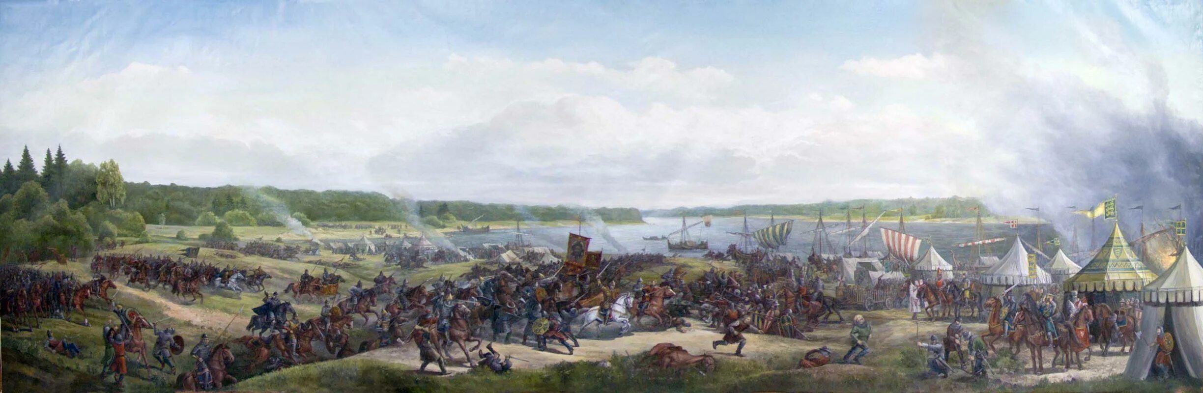 Шведские захватчики невская битва. Невская битва 1240. Битва на Неве 1240.