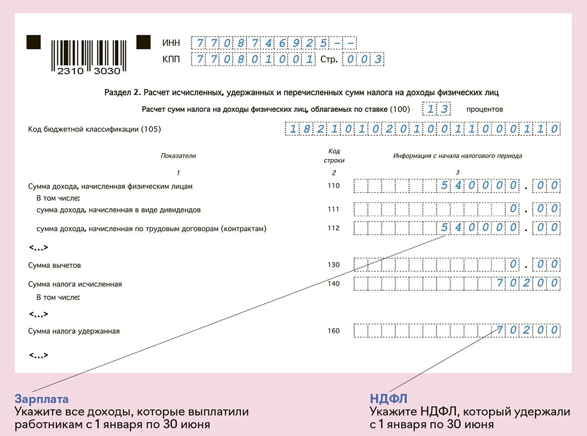 3 ндфл в 2023 году пример