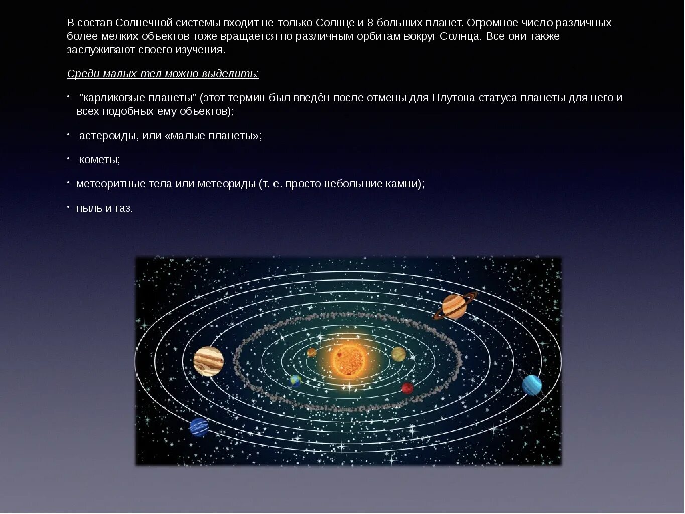 Большие планеты солнечной системы физика. Состав солнечной системы. Строение солнечной системы. Объекты входящие в солнечную систему. Планеты входящие в состав солнечной системы.