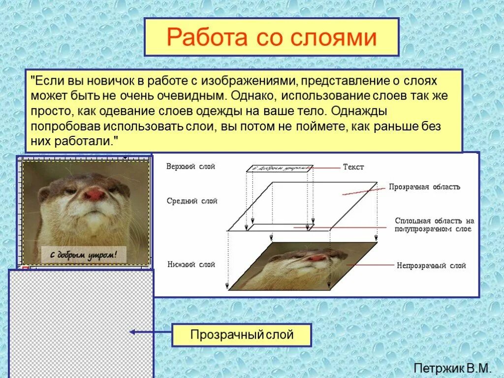 Использование слоев