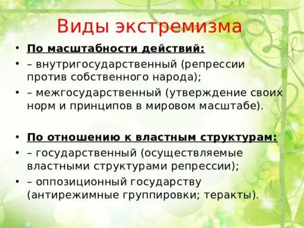 Экстремизм структура