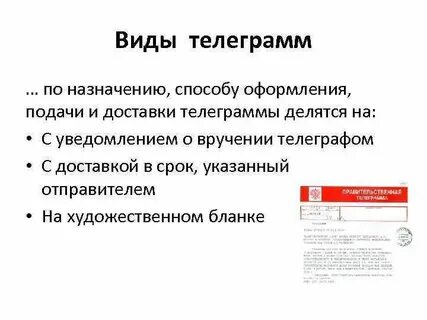 Телеграмма сроки доставки