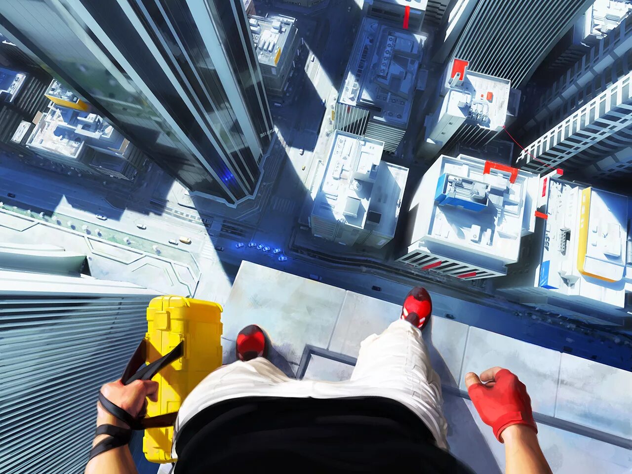 Игры прыгать по крышам. Фейт Mirrors Edge 2008. Mirrors Edge 2008 город. Mirrors Edge Фейт ноги. Mirror`s Edge 1.