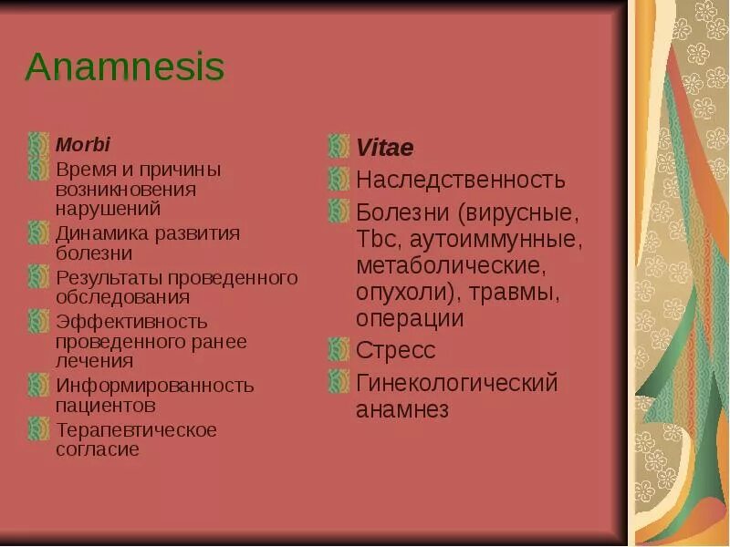 Анамнез латынь. Анамнез morbi. Anamnesis morbi vitae. Анамнез morbi и vitae.