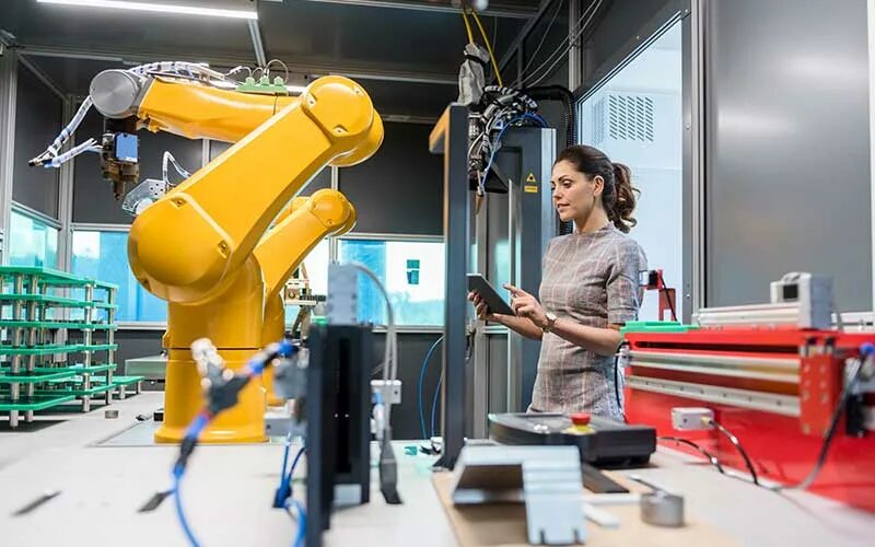 Robotics lab future technology company. High technology industry. High technology industry. Робот с искусственным интеллектом. Инженер робототехник.