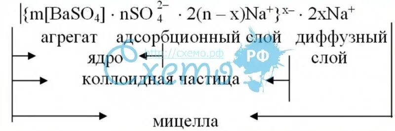 Baso4 схема. Строение мицеллы сульфата бария. структура мицеллы baso4. составление формулы мицеллы. мицелла золя baso4.