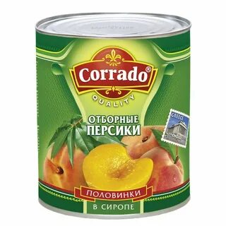 Персики консервированные с творожным
