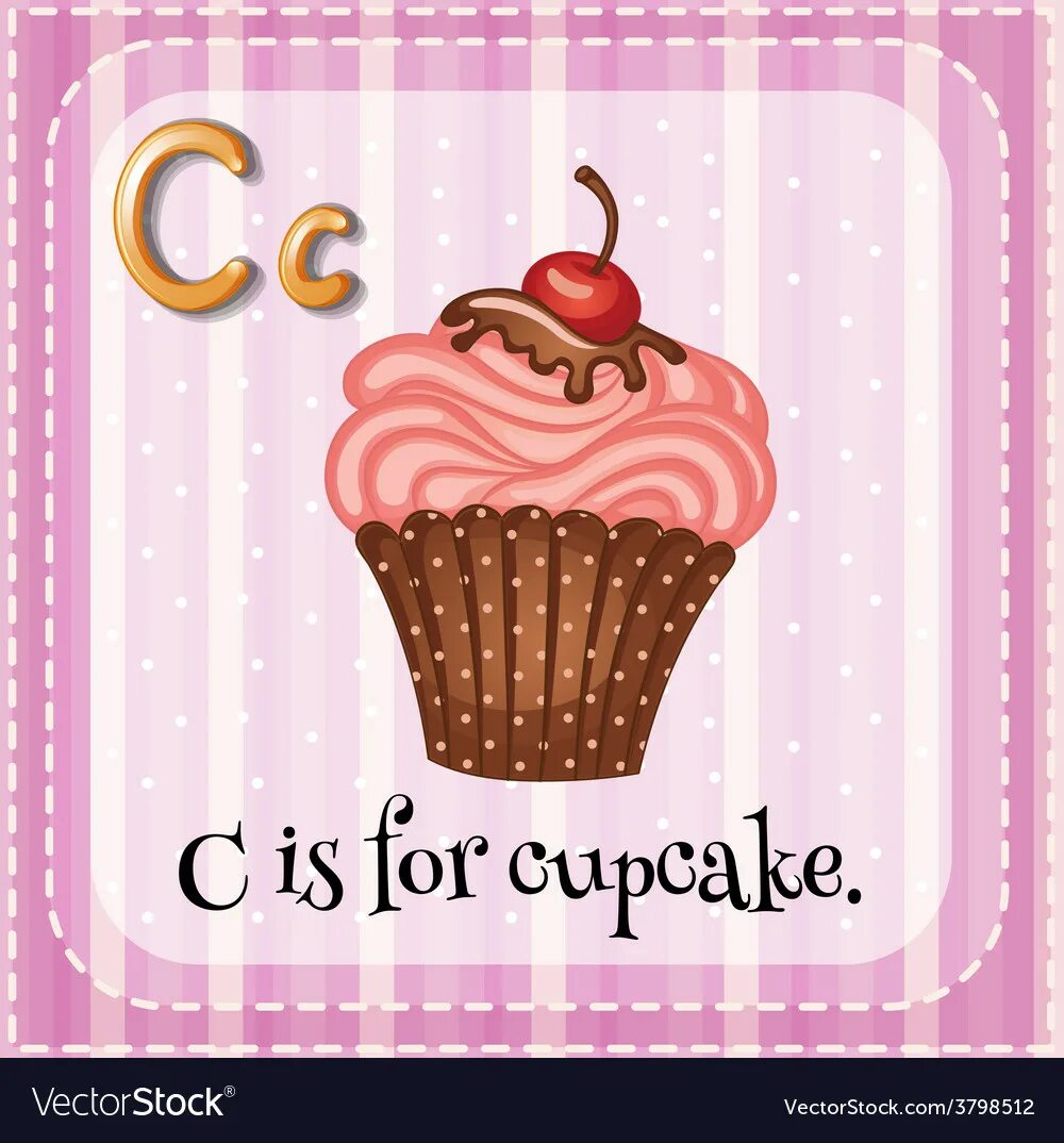 C is vector. C is for. sweets flashcards. vectorstock c is. c is for cat.