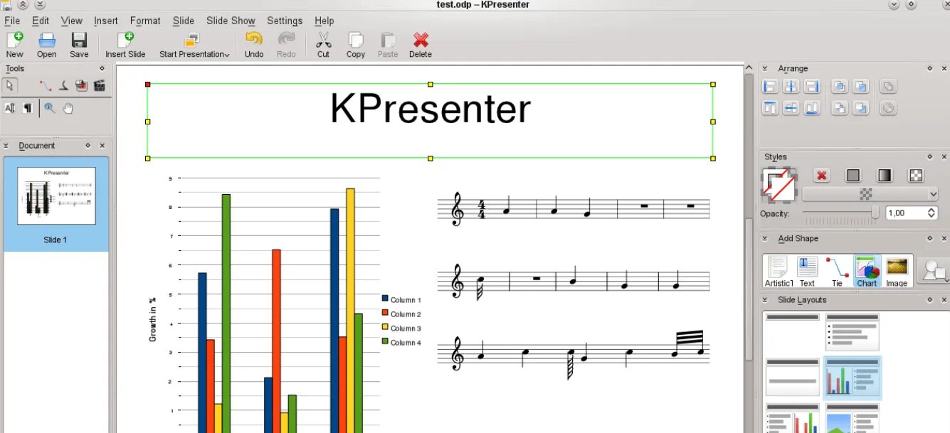 KPRESENTER. Kspread или Kcells. Таблица Kspread. Этап Calligra.