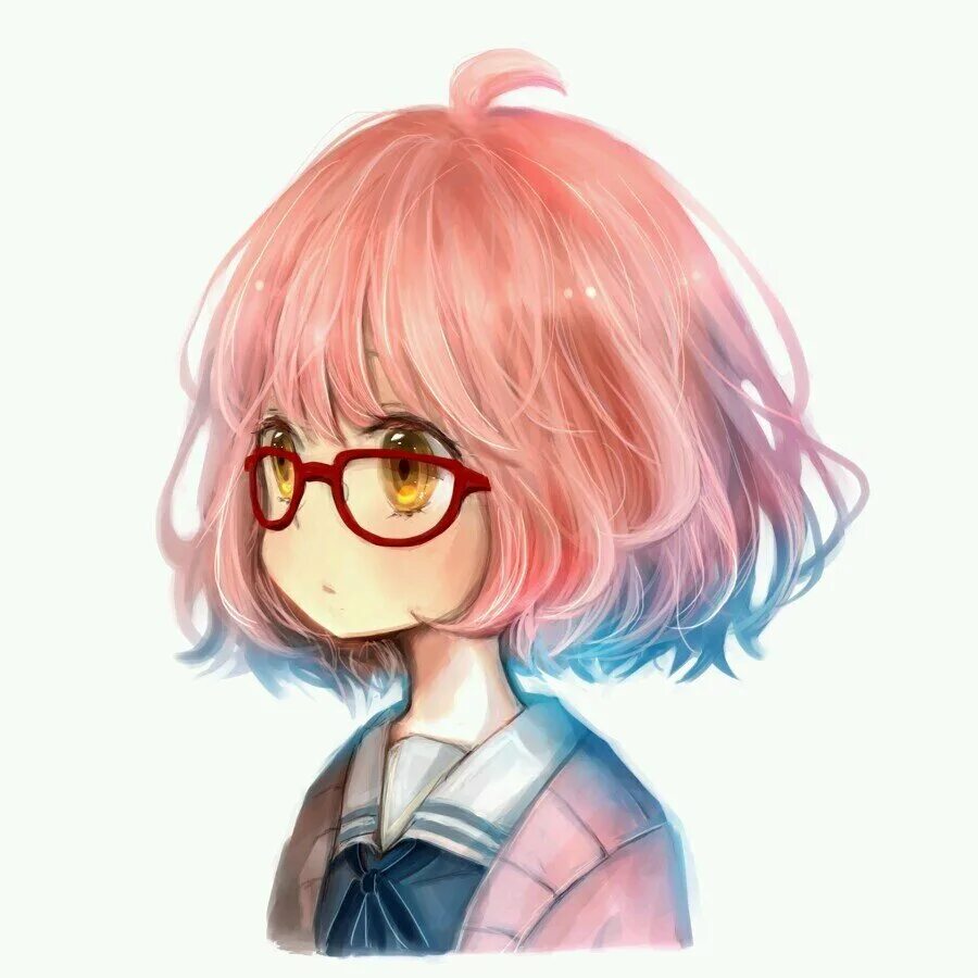 Курияма Мирай. Курияма Мирай Чиби. Курияма Мирай арт. Мирай Курияма Mirai Kuriyama. Розовые волосы в очках