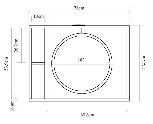 Размер динамика сабвуфера. Чертеж корпуса сабвуфера RCF-18 дюймов. Рупорный сабвуфер чертежи 15 дюймов. Чертеж сабвуфера на 15 дюймов. Короб для эстрадного сабвуфера 15 дюймов чертеж.