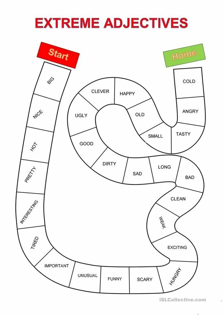 Extreme adjectives Board game. Comparatives Board game. Comparison Board game. Adjectives Board game for Kids. Adjectives activities