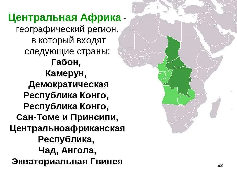 Географическое положение центральной Африки. Территория центральной Африки. Состав центральной Африки. Регионы центральной Африки 7 класс.