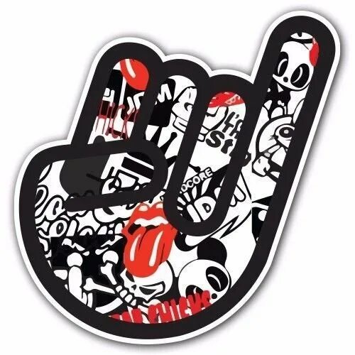 Interrobang block sticker