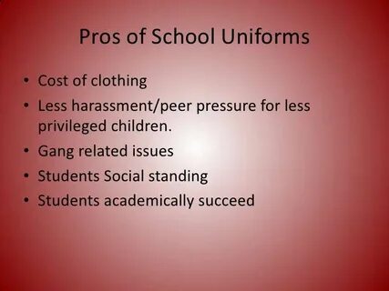 Disadvantages of wearing uniform