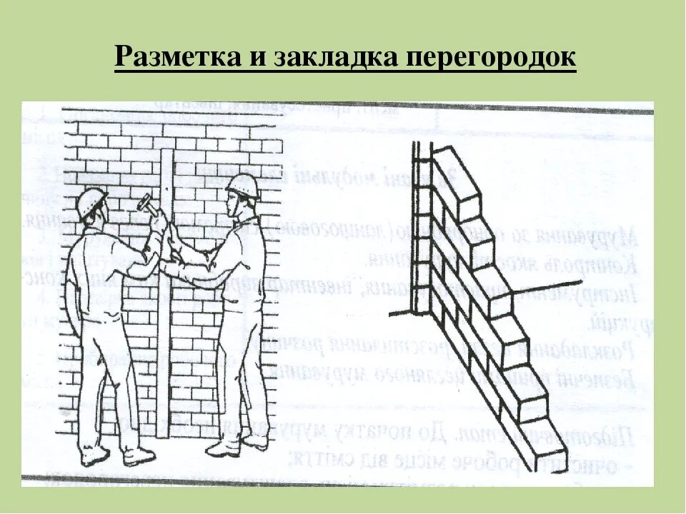 Кладка стены в полкирпича. Перегородка в полкирпича. возведение кирпичной перегородки. армирование стены в полкирпича. усиление стены в полкирпича.
