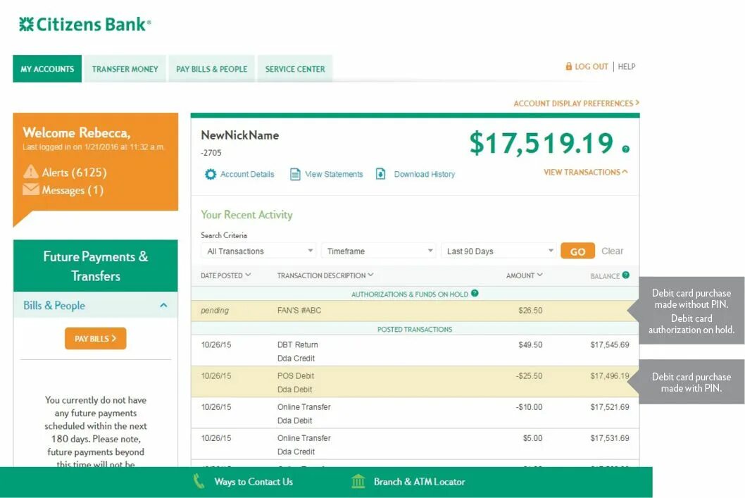 T me bank page