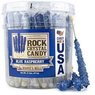 Amazon.com : Boone's Mill Rock Crystal Candy Sticks Blue Raspberry 36 ...