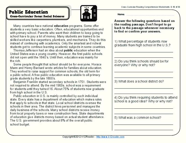 Education System Worksheets. Education Worksheets Intermediate. Education in the USA Worksheets. School reading Comprehension.