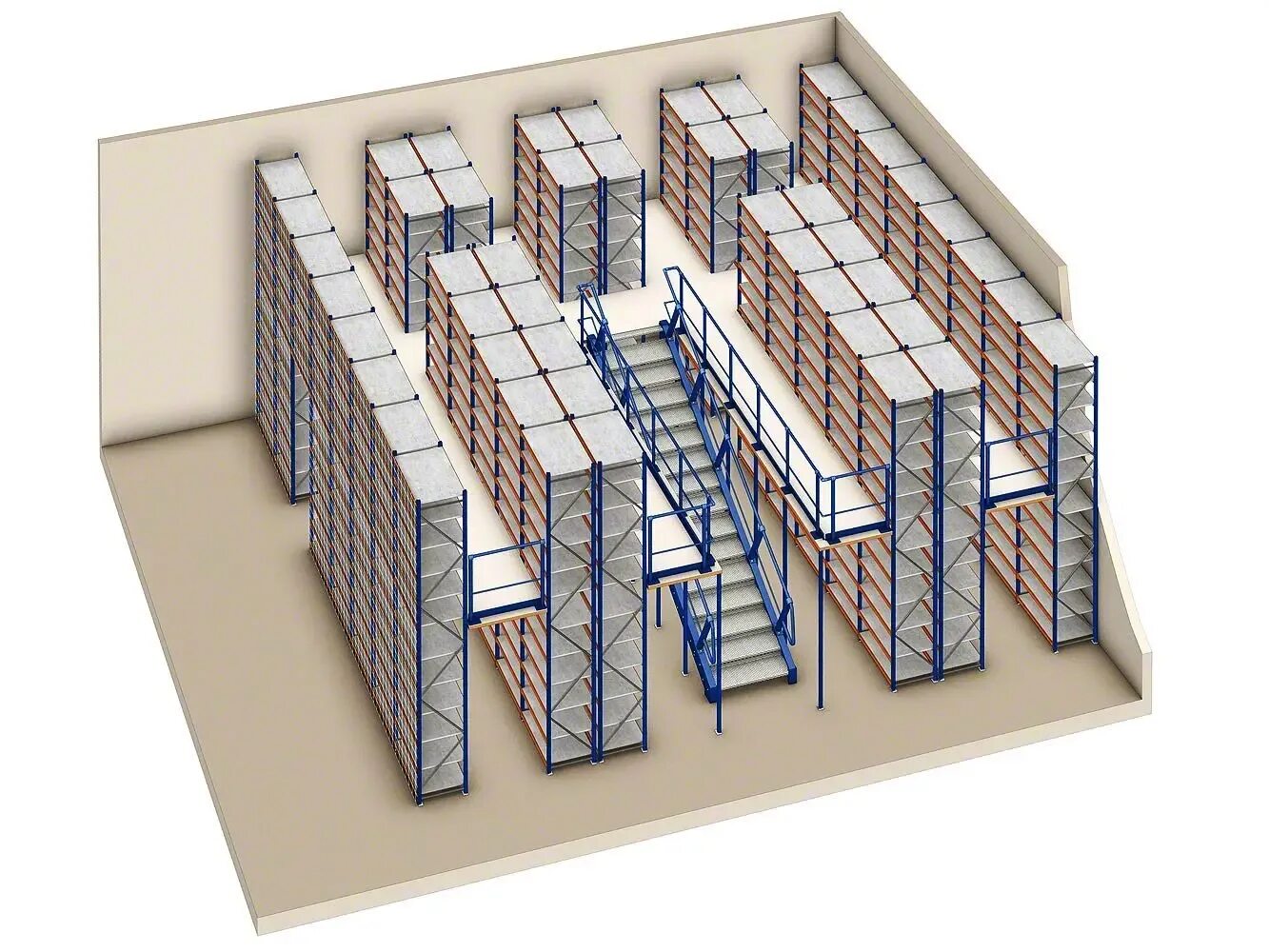Расположение стеллажей. Мезонин на фронтальных стеллажах. Мезонин паллетный складской. Складской стеллажный комплекс (система r 4000). Мезонины складские стеллажи.