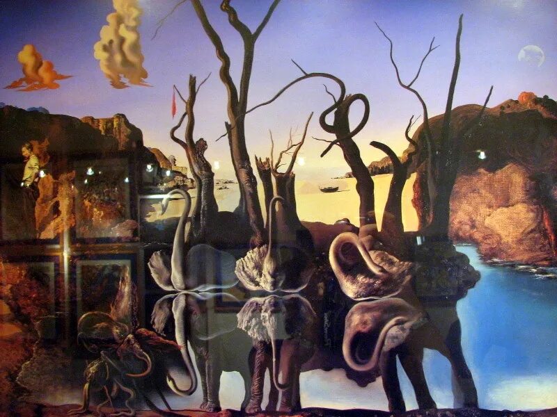 Лебеди отражающиеся в слонах. Salvador Dali Swans reflecting Elephants. Сальвадор дали лебеди, отражающиеся в слонах. Сальвадор дали «лебеди, отражающиеся в слонах» (1937). Лебеди отражающиеся в слонах Сальвадор.