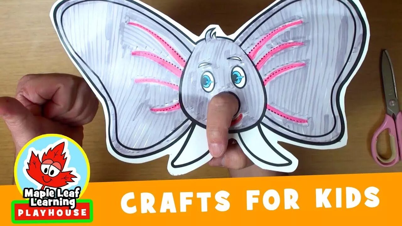 Maple leaf learning. Maple leaf learning playhouse. elephant craft for kids. maple leaf learning crafts.