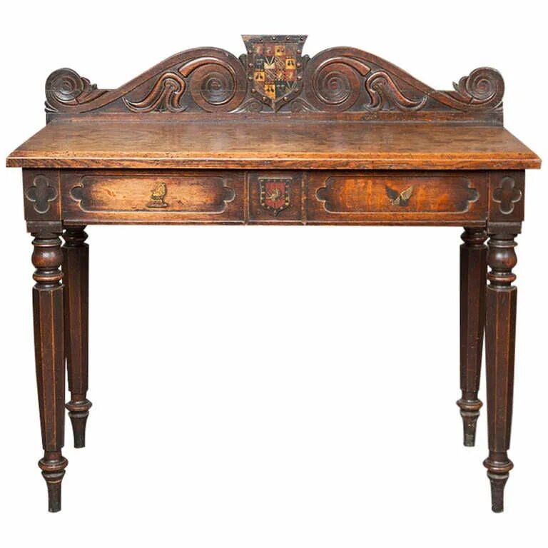 Мебель консоль готика. Готический столик. Готический обеденный стол. Винтажный консольный столик. Средневековая мебель столы.