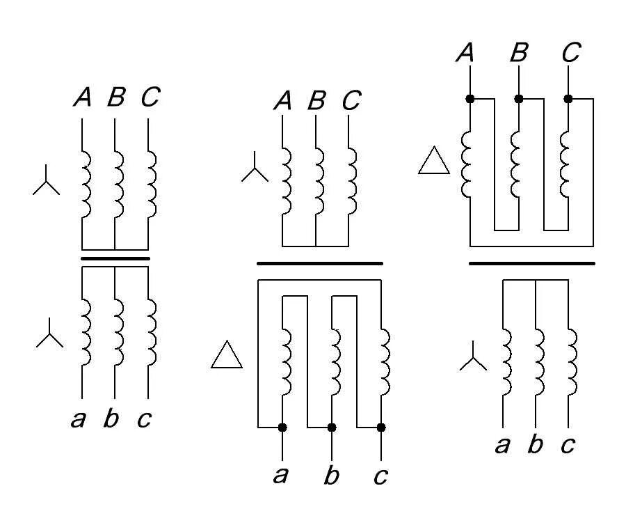 Соединение звездой трансформатора. Схемы соединения обмоток трехфазных трансформаторов. Схема подключения трехфазного трансформатора. Схемы соединения обмоток 3-фазных трансформаторов. Схему соед обмоток трансформатора.