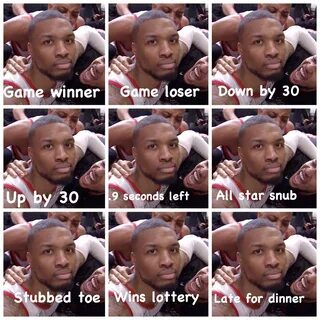 The Many Faces Damian Lillard's Victory Stare Know Your Meme.